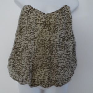 Love Sam Womens Beige Animal Print Drape Strapless